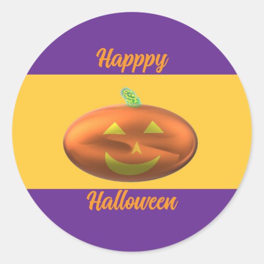 Prettig Halloween Pompoen  Ronde Sticker (Voorkant)