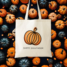 Prettig Halloween Pompoen Snoep of een Leuke Stree Tote Bag