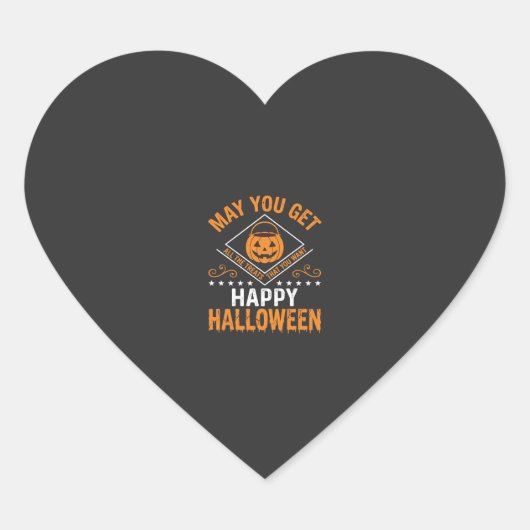 Prettig Halloween Pompoen Snoepjes Vectorontwerp Hart Sticker (Voorkant)