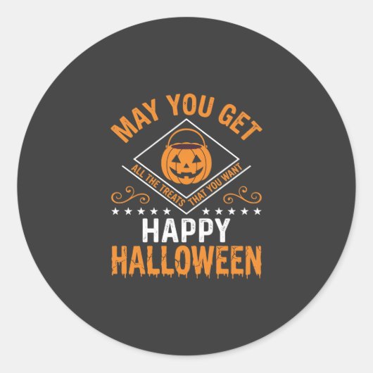 Prettig Halloween Pompoen Snoepjes Vectorontwerp Ronde Sticker (Voorkant)