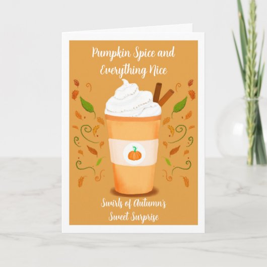 Prettig Halloween Pompoen Spice Latte Kaart (Voorkant)