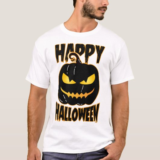 Prettig Halloween Pompoen T-shirt (Voorkant)