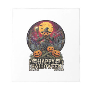 Prettig Halloween Pompoen Tovenaar Kerkhof Volle M Notitieblok