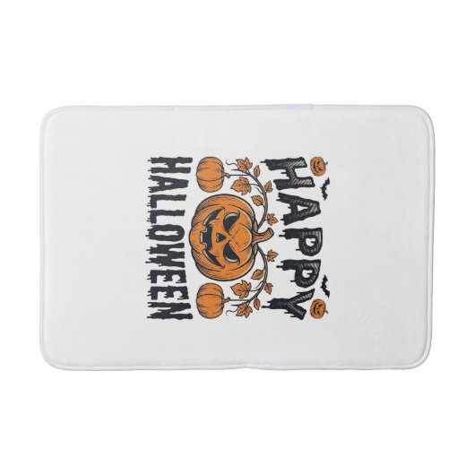 Prettig Halloween Pompoen Vintage Gravure Ontwerp_ Badmat (Voorkant)