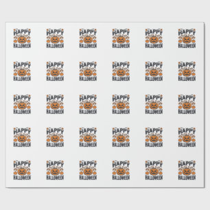 Prettig Halloween Pompoen Vintage Gravure Ontwerp_ Cadeaupapier