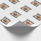 Prettig Halloween Pompoen Vintage Gravure Ontwerp_ Cadeaupapier (Hoek)