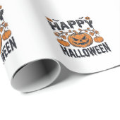 Prettig Halloween Pompoen Vintage Gravure Ontwerp_ Cadeaupapier (Rol Hoek)