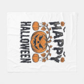 Prettig Halloween Pompoen Vintage Gravure Ontwerp_ Fleece Deken (Voorkant (Horizontaal))
