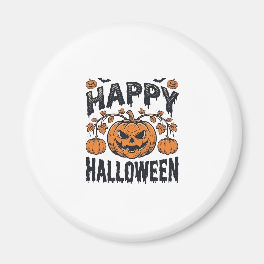 Prettig Halloween Pompoen Vintage Gravure Ontwerp_ Magneet (Voorkant)
