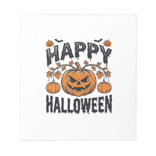 Prettig Halloween Pompoen Vintage Gravure Ontwerp_ Notitieblok