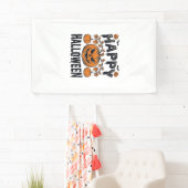 Prettig Halloween Pompoen Vintage Gravure Ontwerp_ Spandoek (Insitu)