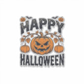 Prettig Halloween Pompoen Vintage Gravure Ontwerp_ Sticker (Voorkant)