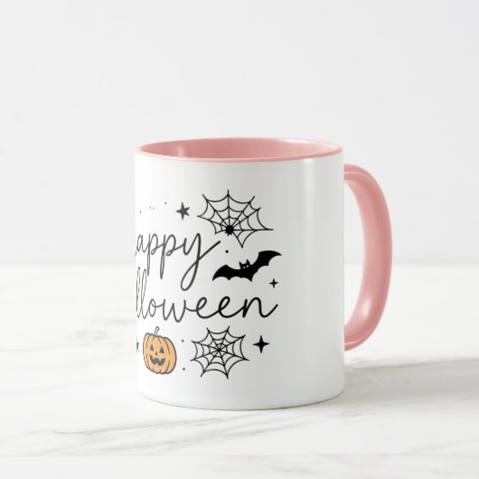 Prettig Halloween Pompoen Vleermuis Mok (Voorkant rechts)
