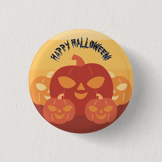 Prettig Halloween! Pompoenen Ronde Button 3,2 Cm (Voorkant)