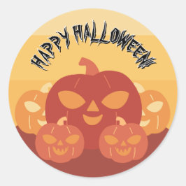 Prettig Halloween! Pompoenen Ronde Sticker
