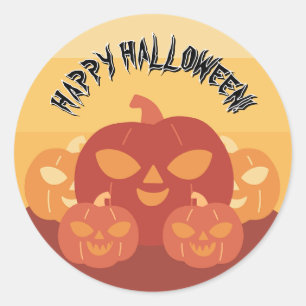 Prettig Halloween! Pompoenen Ronde Sticker