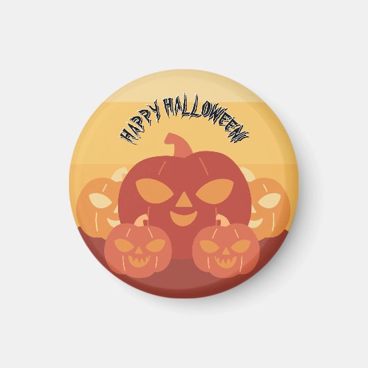 Prettig Halloween! Pompoenmagneet Magneet (Voorkant)