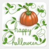Prettig Halloween Pompoenranken Vierkante Sticker (Voorkant)