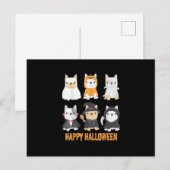 Prettig Halloween Pug Honden Cute Franse Bulldog L Feestdagenkaart (Voorkant / Achterkant)