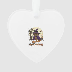 Prettig Halloween Pugs Heksenhoed Ketel Pompoenen_ Ornament
