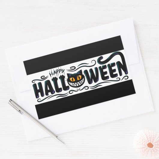 Prettig Halloween Rechthoekige Sticker (Envelop)