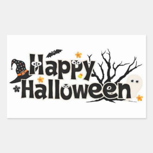 Prettig Halloween Rechthoekige Sticker (Voorkant)
