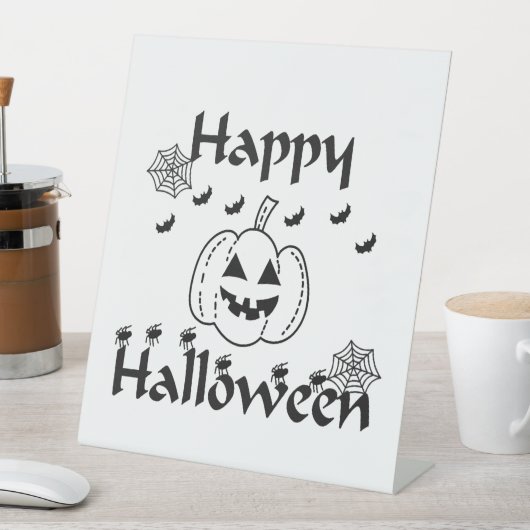 Prettig Halloween Reclamebord Met Voetstuk (Insitu)