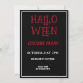 Prettig Halloween Rode Schedel Zwart Wit Kaart (Achterkant)