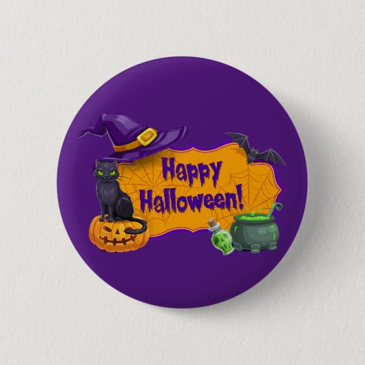 Prettig Halloween Ronde Button 5,7 Cm (Voorkant)