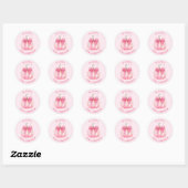 Prettig Halloween Roze Coquette Strik Pompoen Ronde Sticker (Vel)