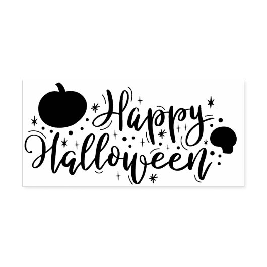 Prettig Halloween Rubberstempel (Afrduk)