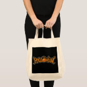 Prettig Halloween Ruby Eye Pompoen Zilveren Frame Tote Bag (Voorkant (product))