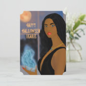 Prettig Halloween schatje heks Feestdagenkaart (Staand voorkant)