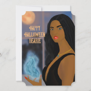Prettig Halloween schatje heks Feestdagenkaart