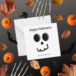 Prettig Halloween Schattig Skelet Gezicht groet Notitiekaartje
