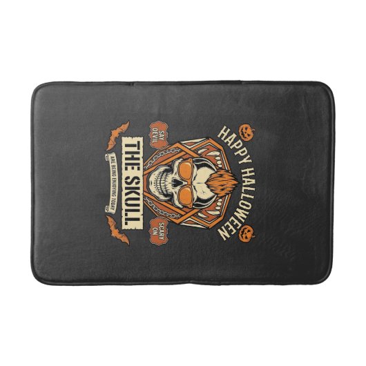 Prettig Halloween Schedel Mohawk Zonnebril Pompoen Badmat (Voorkant)