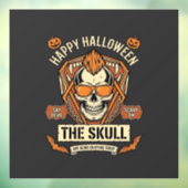 Prettig Halloween Schedel Mohawk Zonnebril Pompoen Raamsticker (Vel 3)