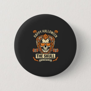 Prettig Halloween Schedel Mohawk Zonnebril Pompoen Ronde Button 5,7 Cm