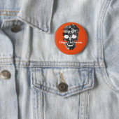 Prettig Halloween-schedel Ronde Button 5,7 Cm (In situ)
