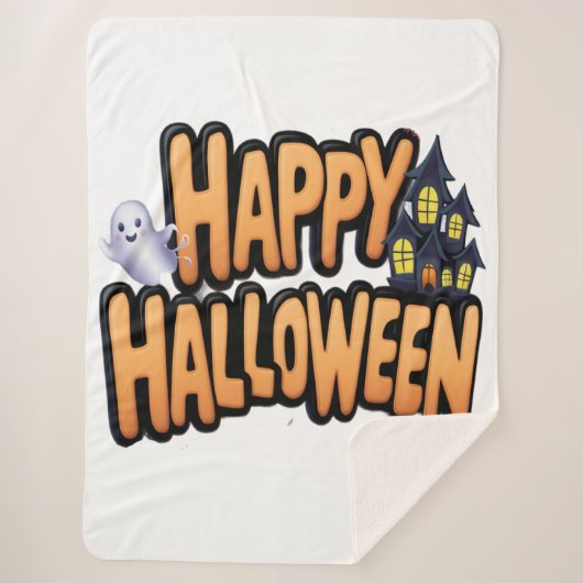 Prettig Halloween Sherpa Deken (Voorkant)