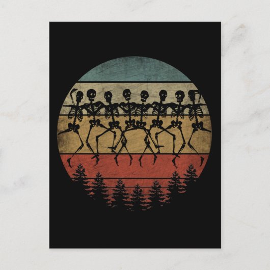 PRETTIG HALLOWEEN SKELET DANS BRIEFKAART (Voorkant)