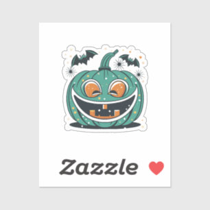 Prettig Halloween! Snij een pompoen uit! Sticker