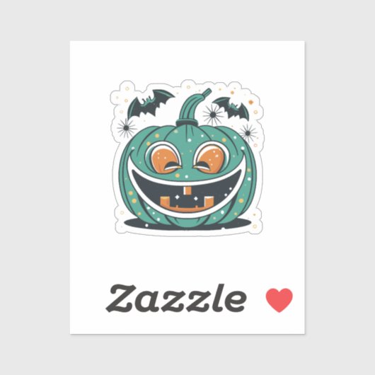 Prettig Halloween! Snij een pompoen uit! Sticker (Vel)