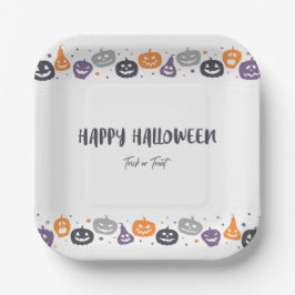 Prettig Halloween snoep of een aanval Papieren Bordje