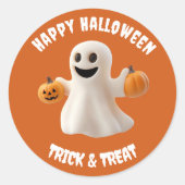 Prettig Halloween - Snoep of een kwak Ronde Sticker (Voorkant)