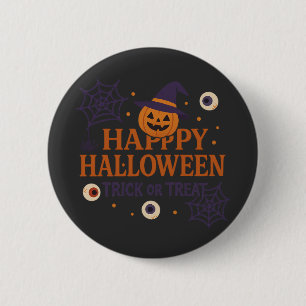 Prettig Halloween Snoep of een Leven Lang Klopgees Ronde Button 5,7 Cm