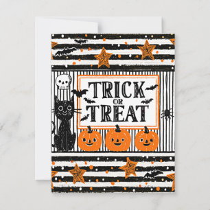 Prettig Halloween, snoep of een poets, Notitiekaartje