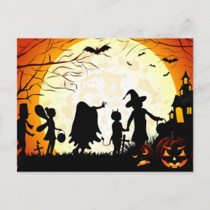 Prettig Halloween snoep of grap kinderen Feestdagenkaart