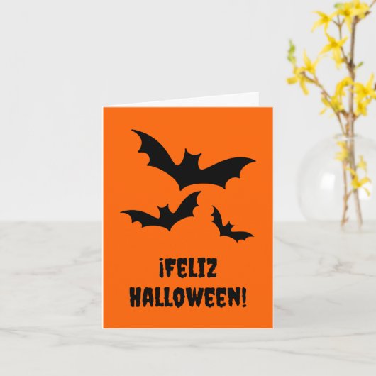 Prettig Halloween (Spaans Halloween) Kaart (Gele Bloem)