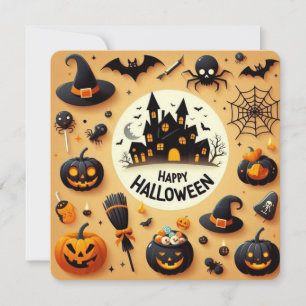 Prettig Halloween Spelengspleten & Spokenhuis Kaart